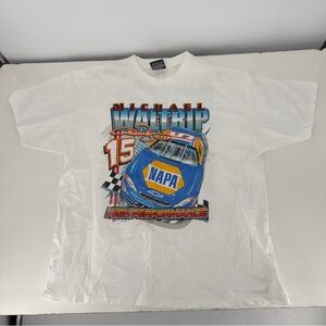 Chase Authentic’s Vintage Michael Waltrip White Graphic Print NASCAR Shirt XL